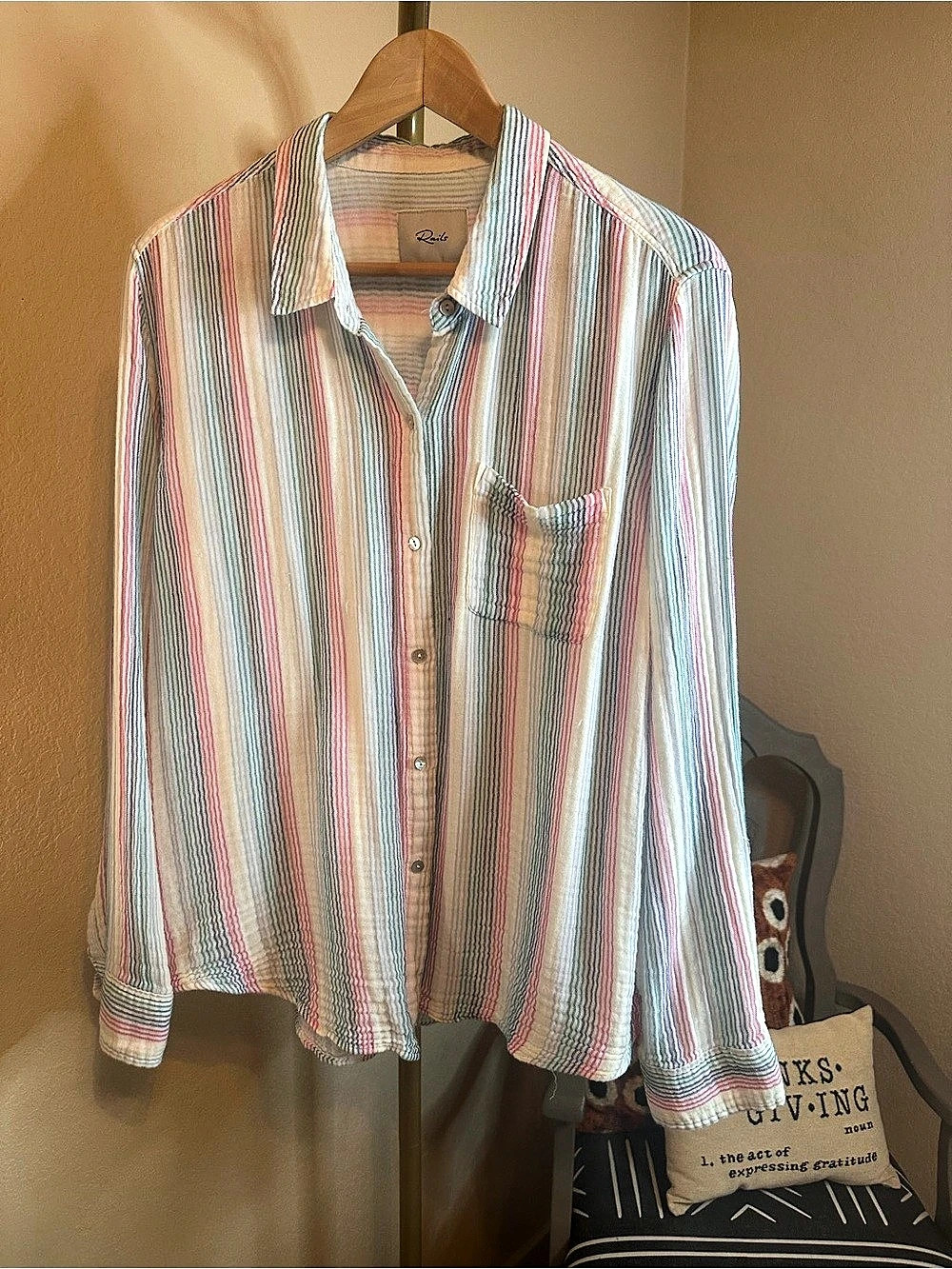 Rails Ellis Striped Cotton Shirt XXL Like New